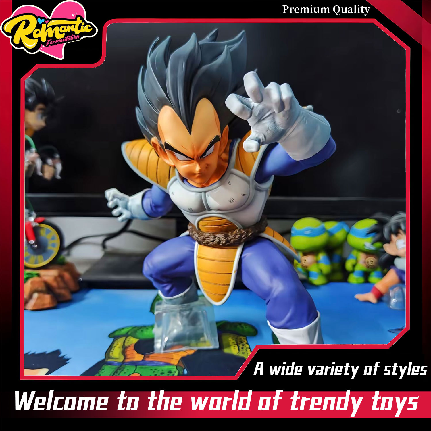 Popular Anime Merchandise - Başlangıç ​​pozunda Vegeta Anime GK model